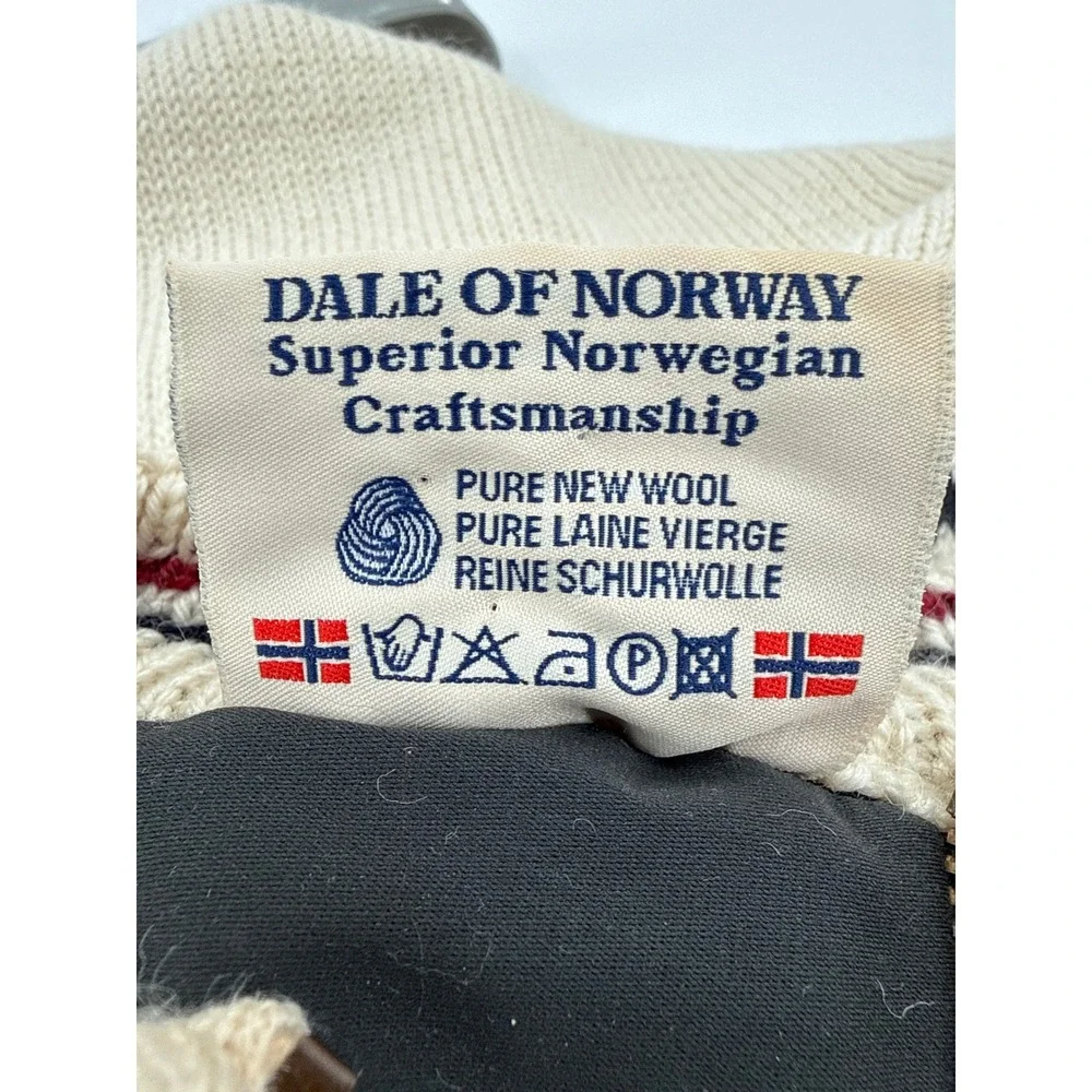 Dale of Norway Sweater Men M Cream Lake Placid 1932 Olympic Windstopper Zip